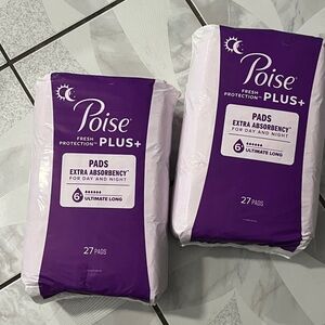 NWT Poise Fresh Protection Plus Pads, Ultimate Long, 27 pads